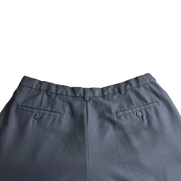 Haggar men's pants 38 navy blue slacks pleated front 31.5" inseam 100% polyester - Picture 6 of 7